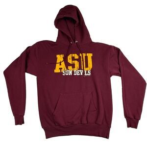 ASU Arizona State Sun Devils Hoodie Sweatshirt (Men's Medium) Maroon